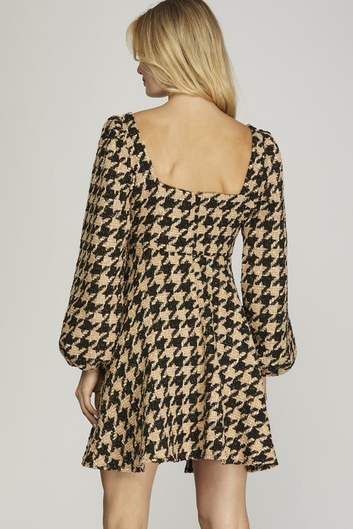 Houndstooth Sweetheart Dress