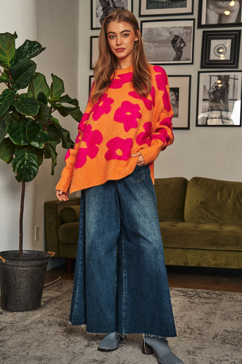 Sunburst Floral Sweater