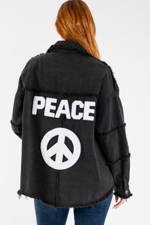 Peace Black Denim Jacket