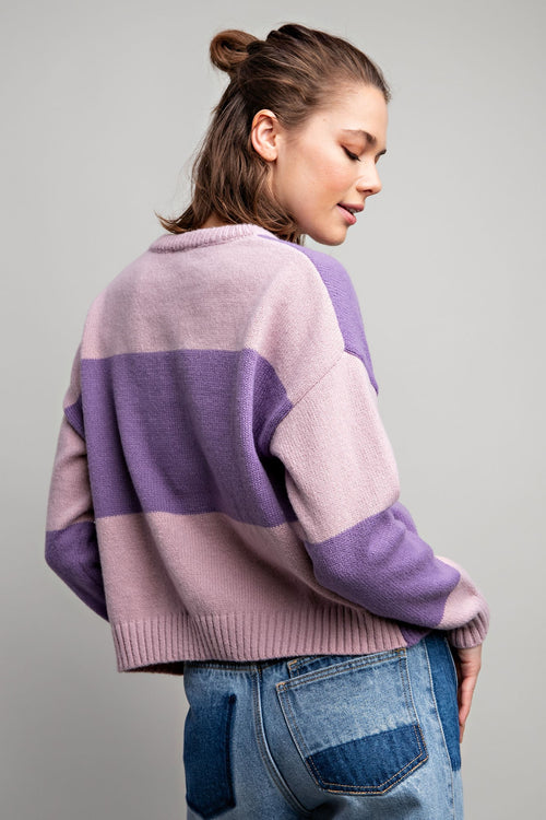 Color Block Sweater Purple