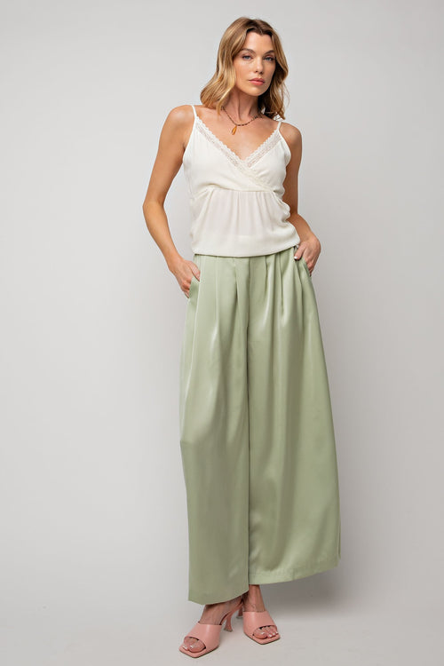 Sage Satin Pants