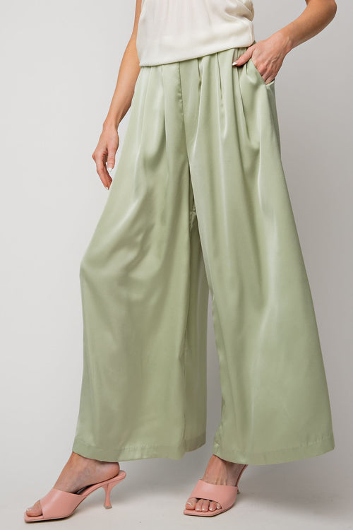 Sage Satin Pants