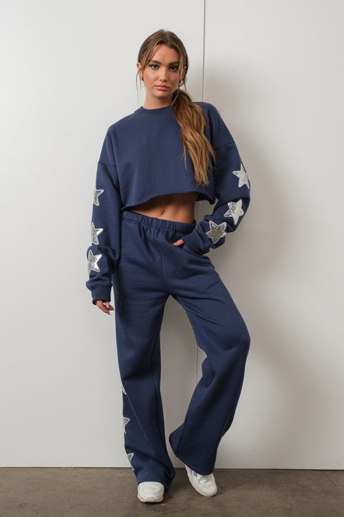 Star Navy Sweatpants