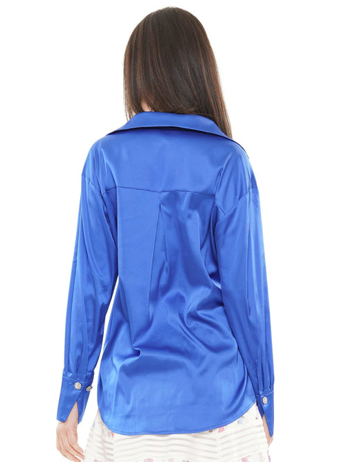 Satin Blue Blouse