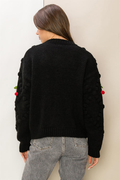 Knit Cherry Sweater