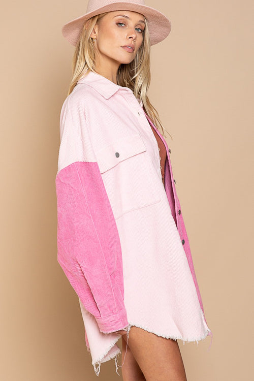 Pink Corduroy Shacket