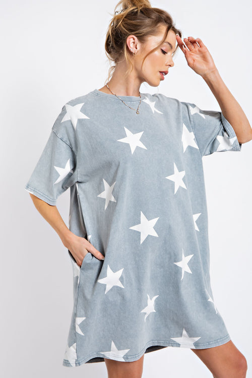 Star T-shirt Dress with Pockets