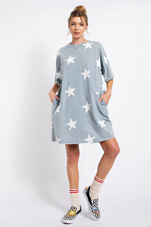 Star T-shirt Dress with Pockets